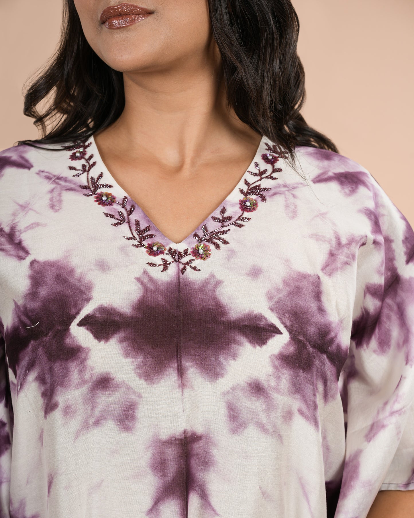 Purple Tye-Dye Kaftan