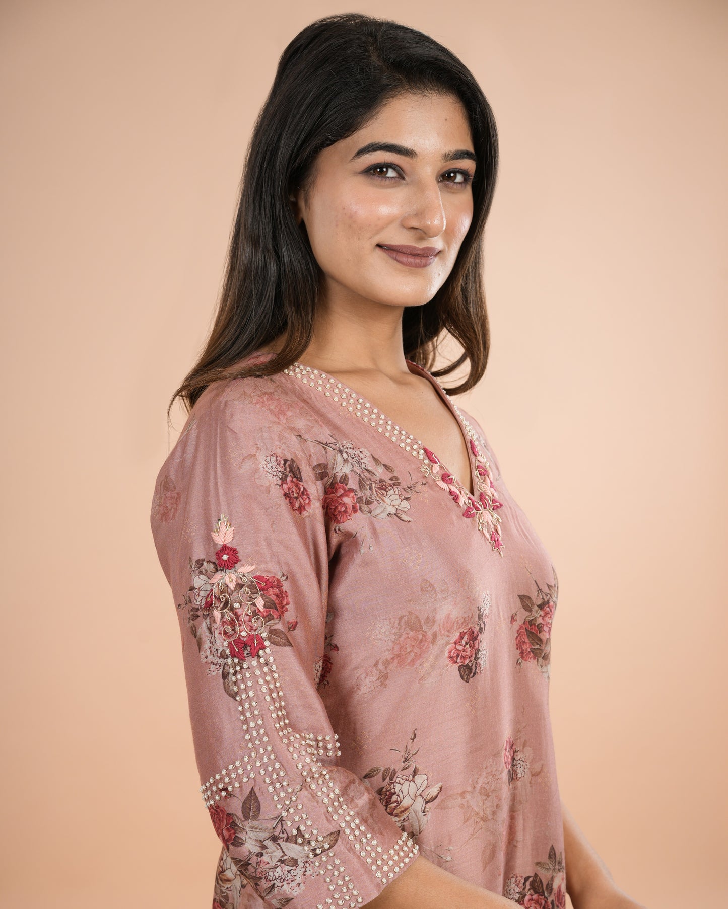 Brown Printed Suit Set