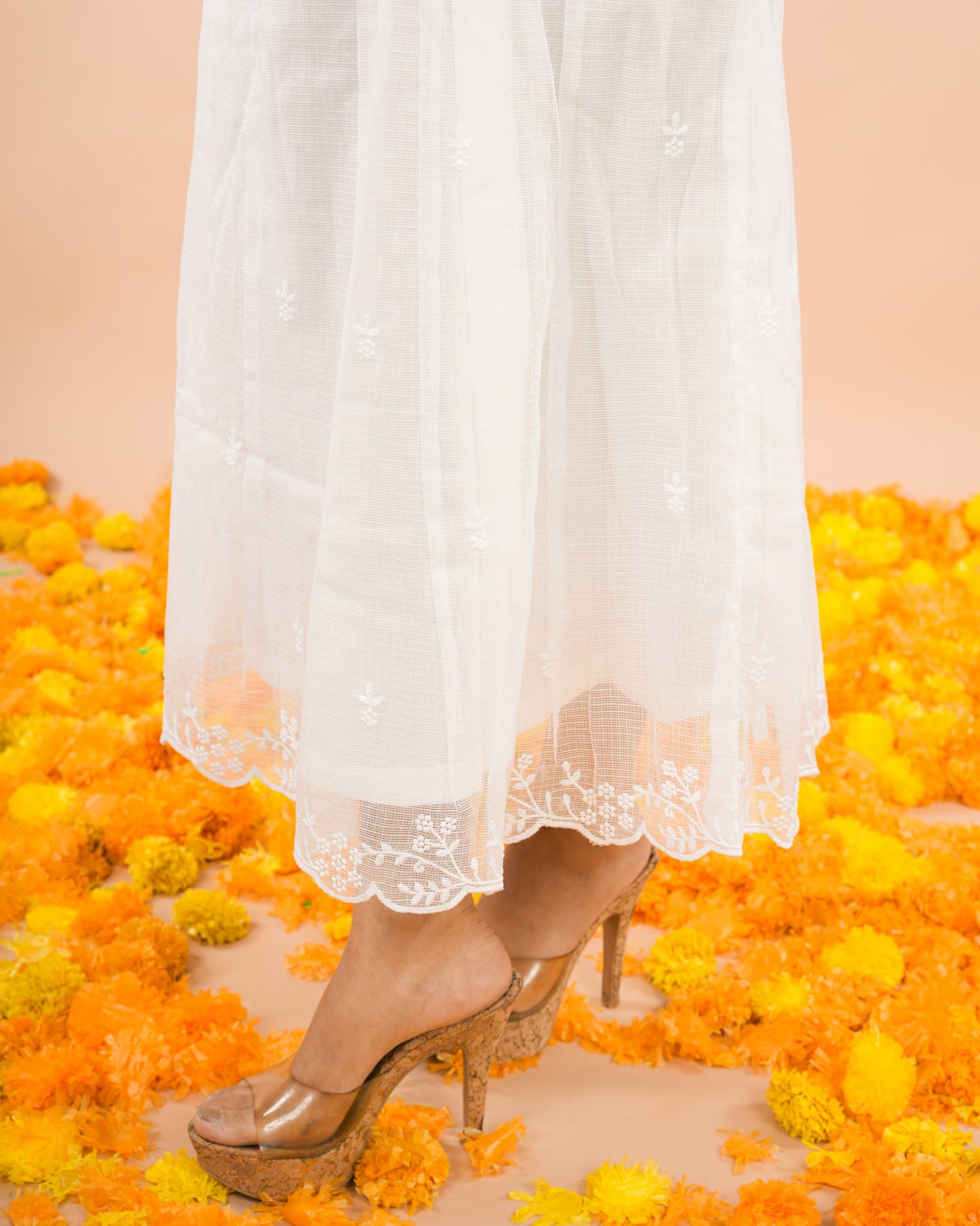 White Kota Doriya Dress