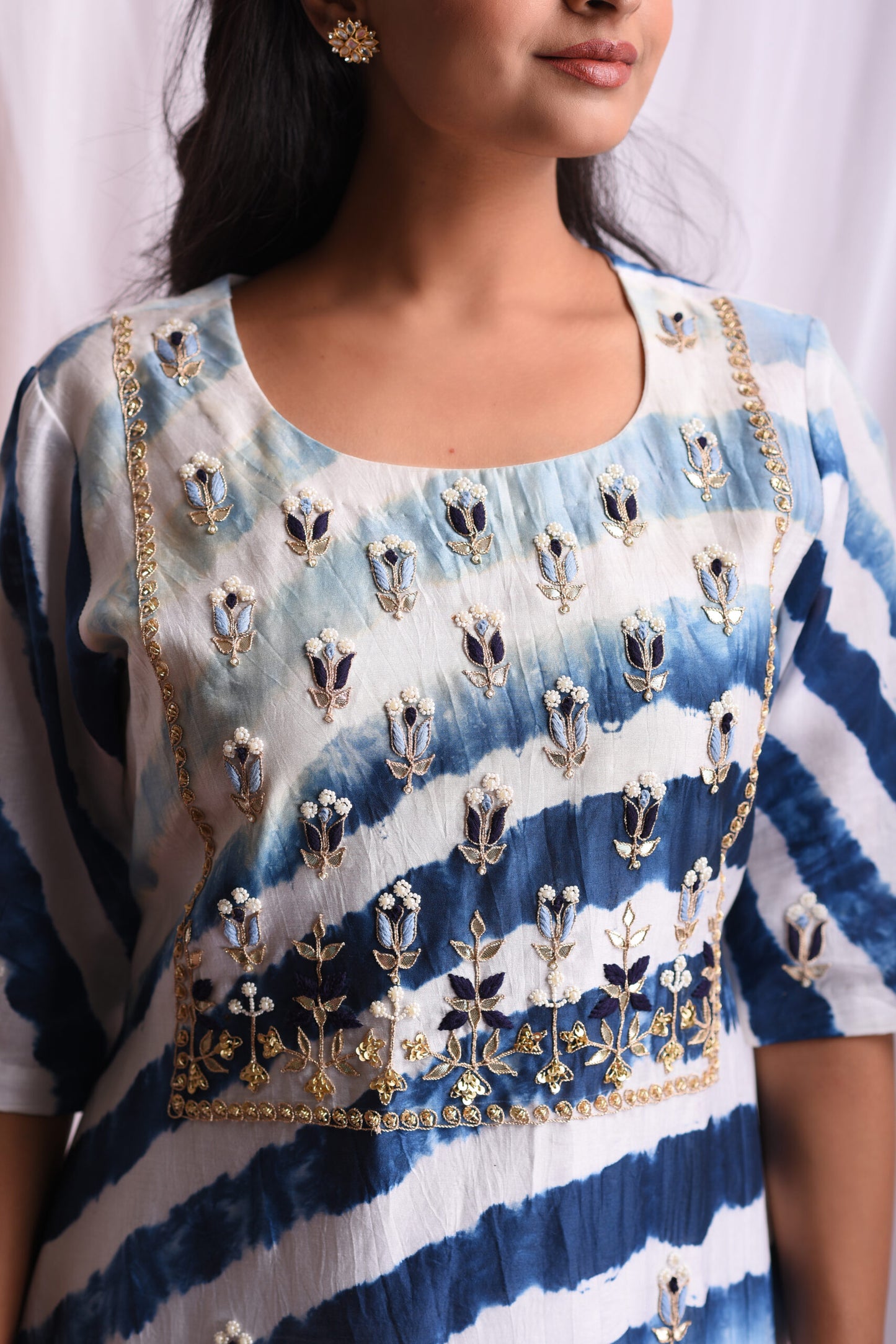 Blue Leheriya Suit Set