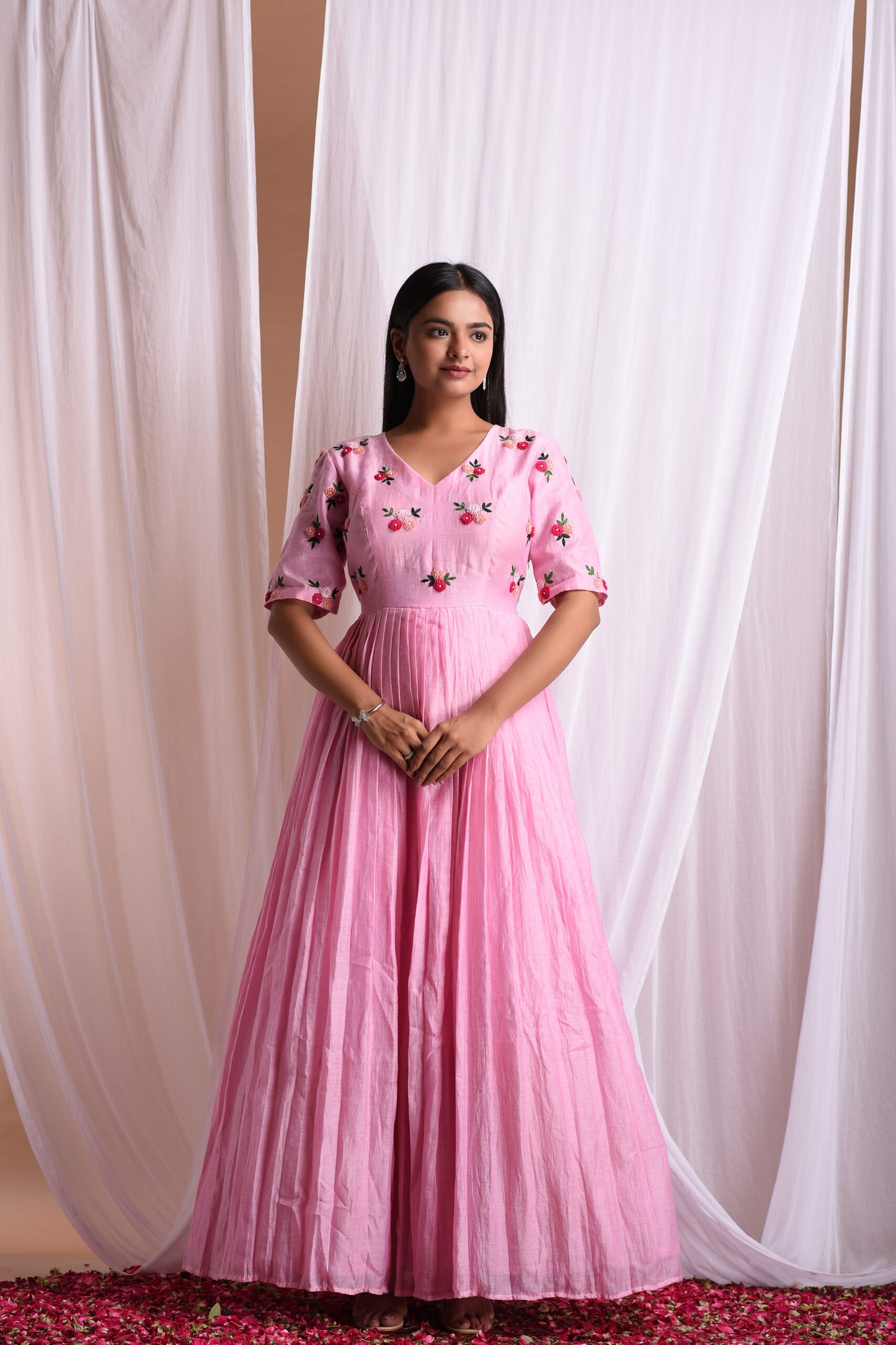 Gulbaagh Chanderi Pleated Gown