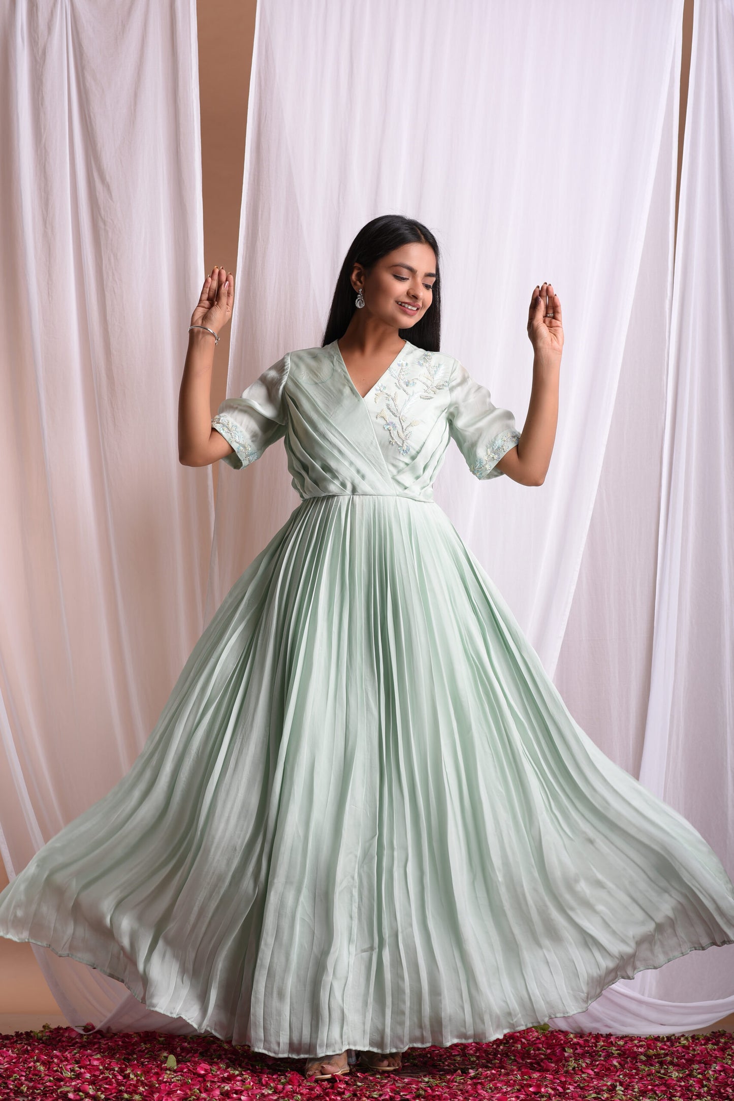 Yashi Pleated Gown