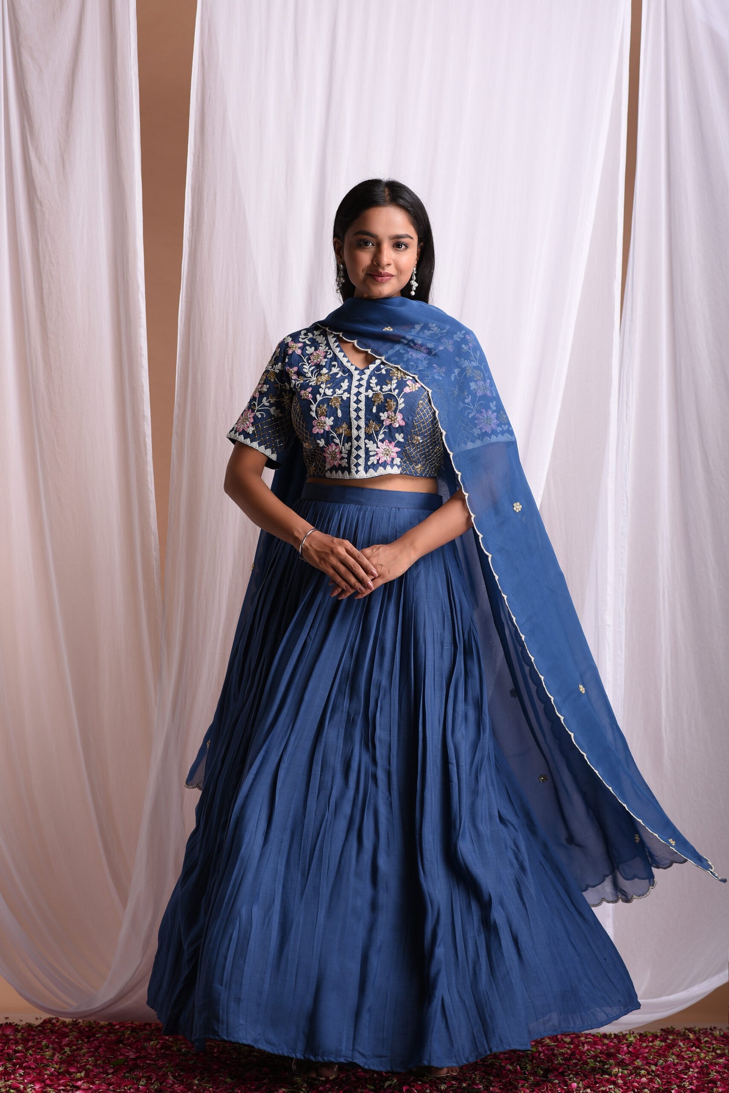 Moonlight Navy Blue Lehenga Set