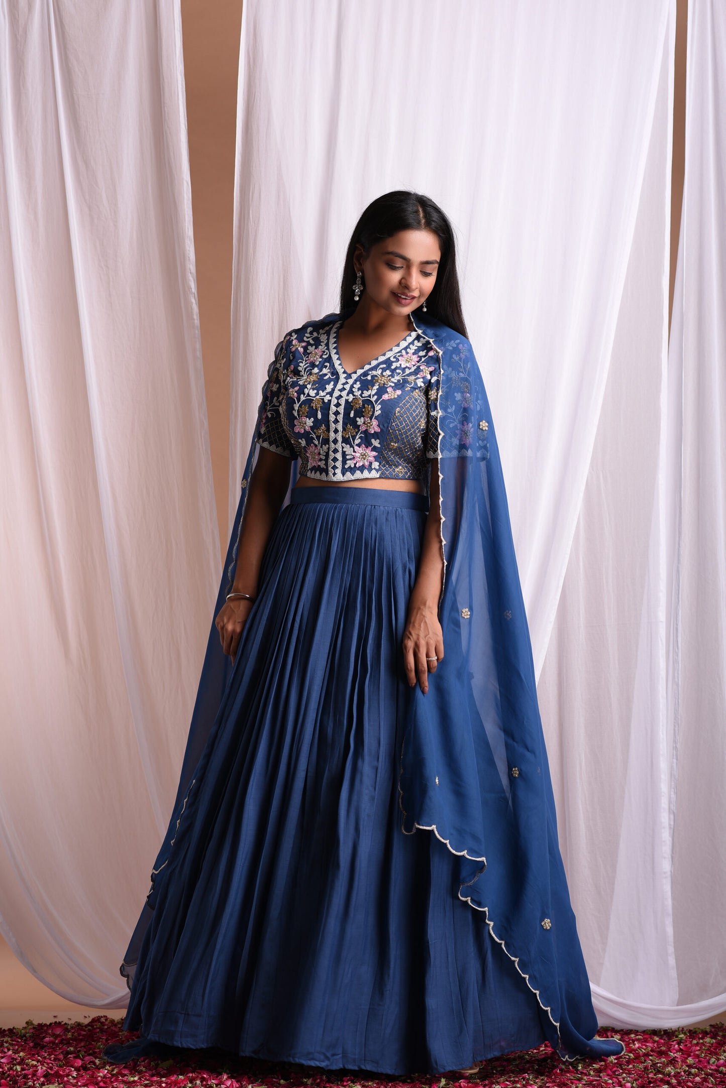 Moonlight Navy Blue Lehenga Set