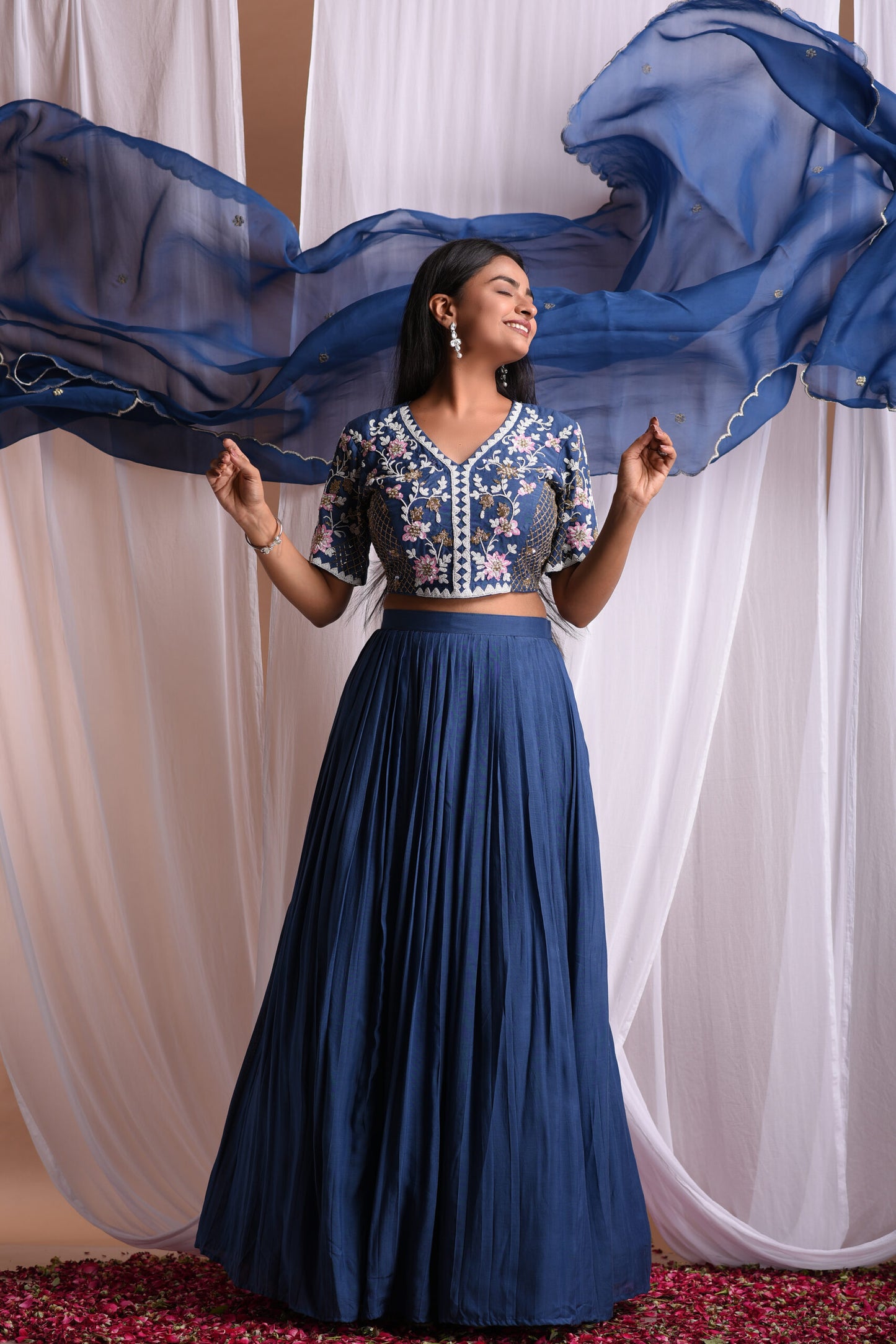 Moonlight Navy Blue Lehenga Set