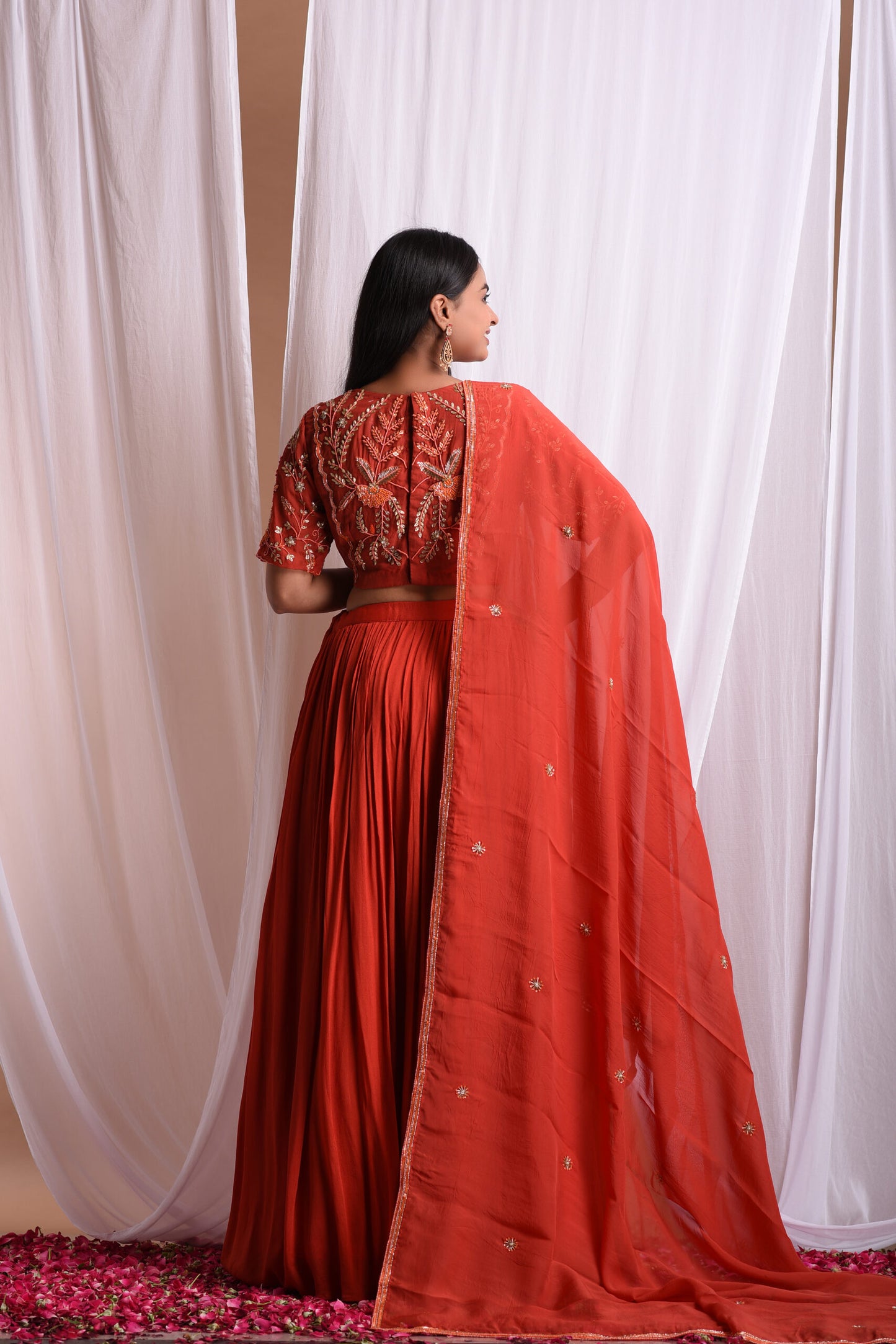 Rust Lehenga Set