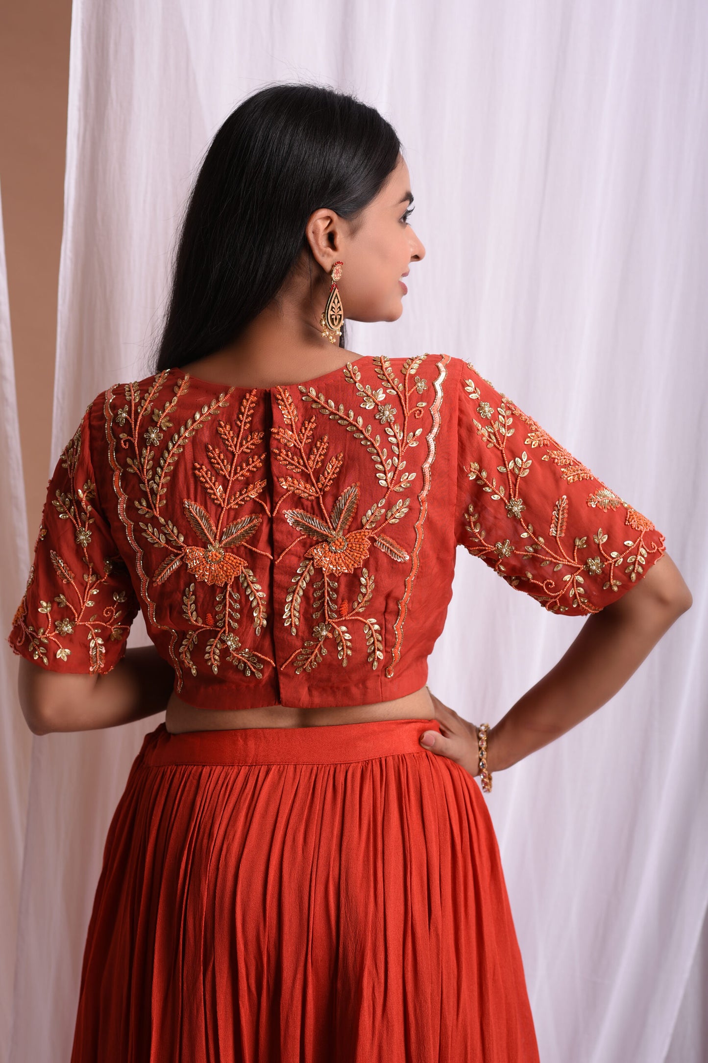 Rust Lehenga Set