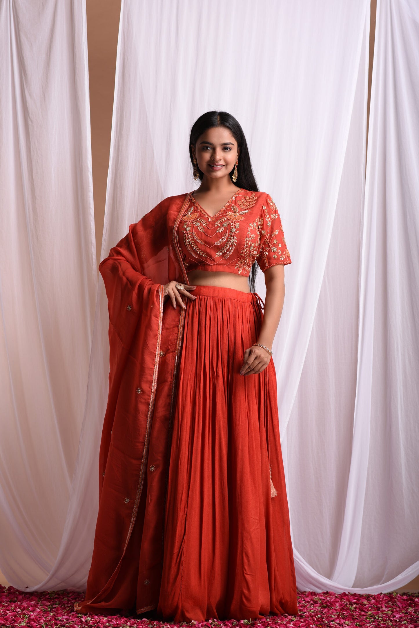 Rust Lehenga Set