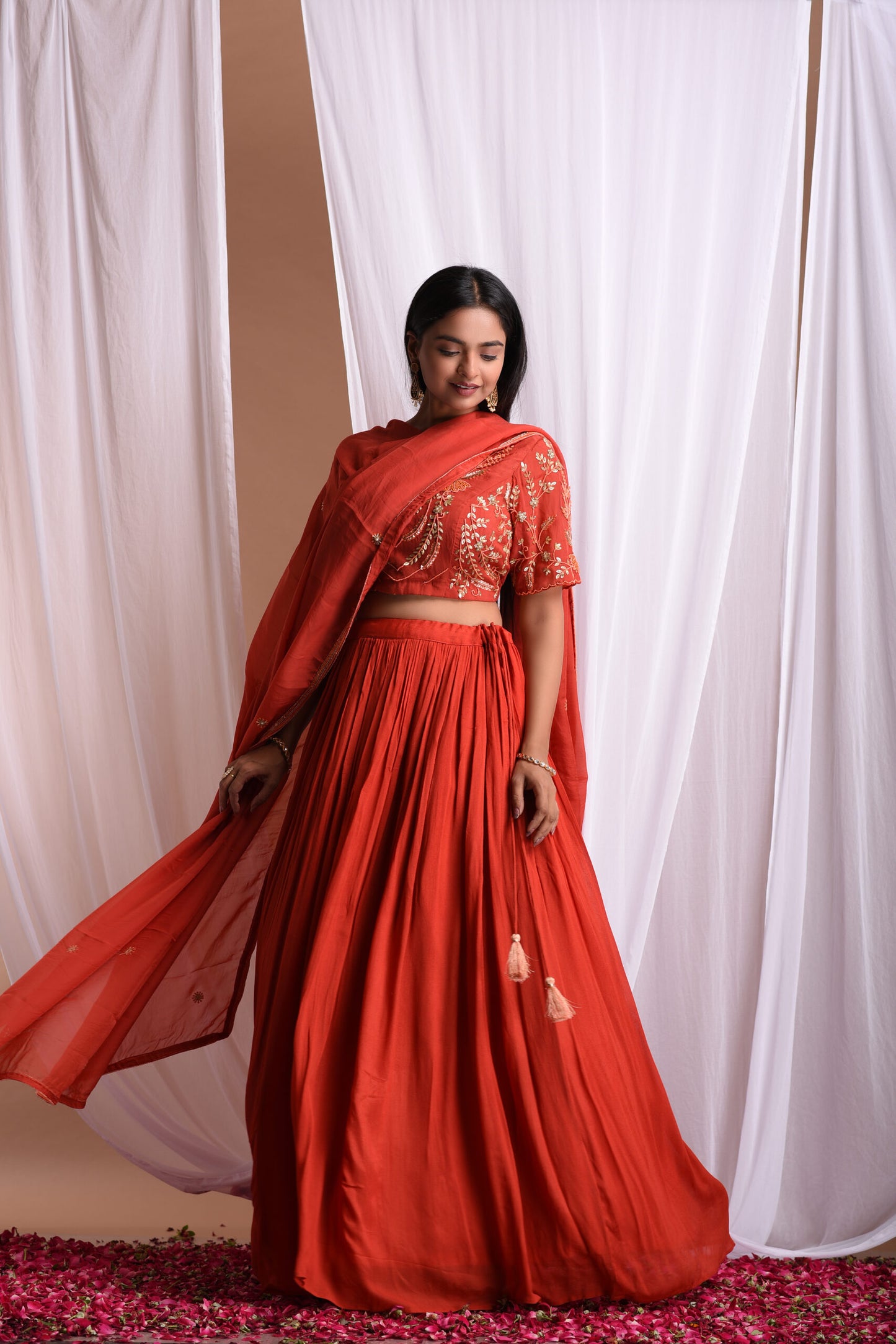 Rust Lehenga Set