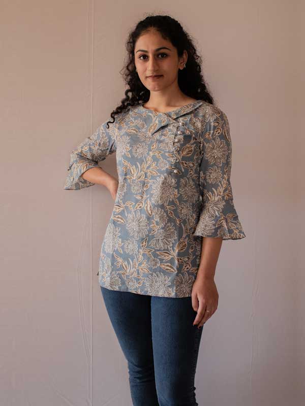 Grey Rubber Print Top