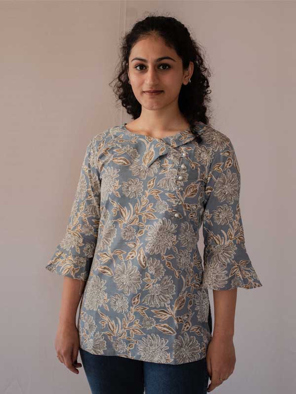 Grey Rubber Print Top