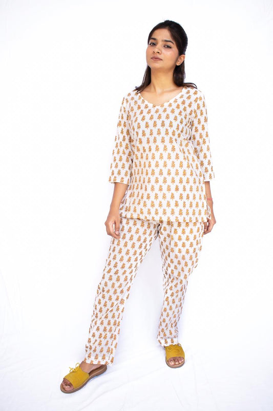 Block Print Short Kurti with Pants