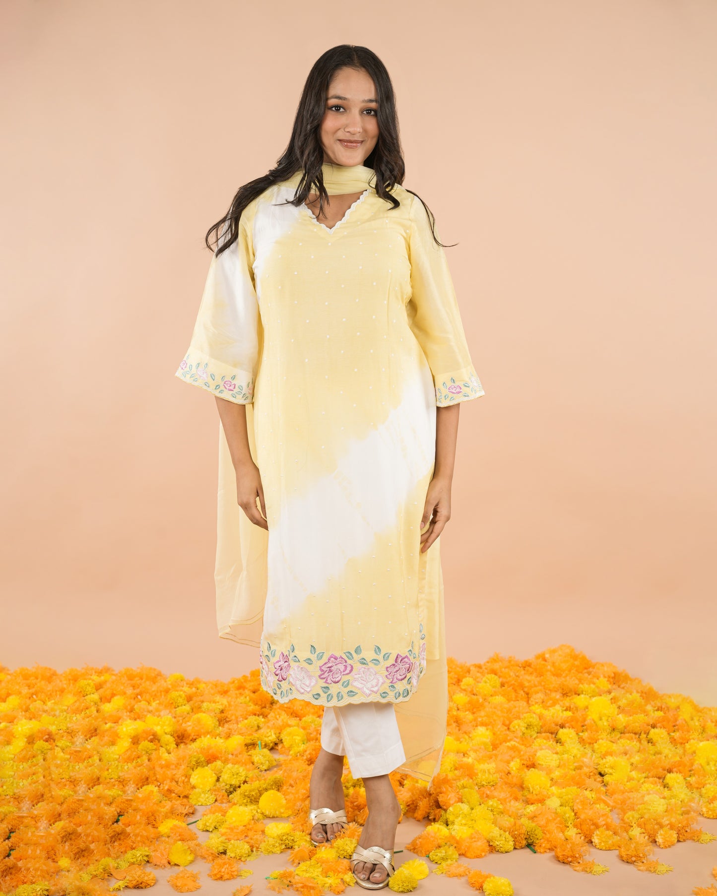 Yellow Tye-Dye Kurta