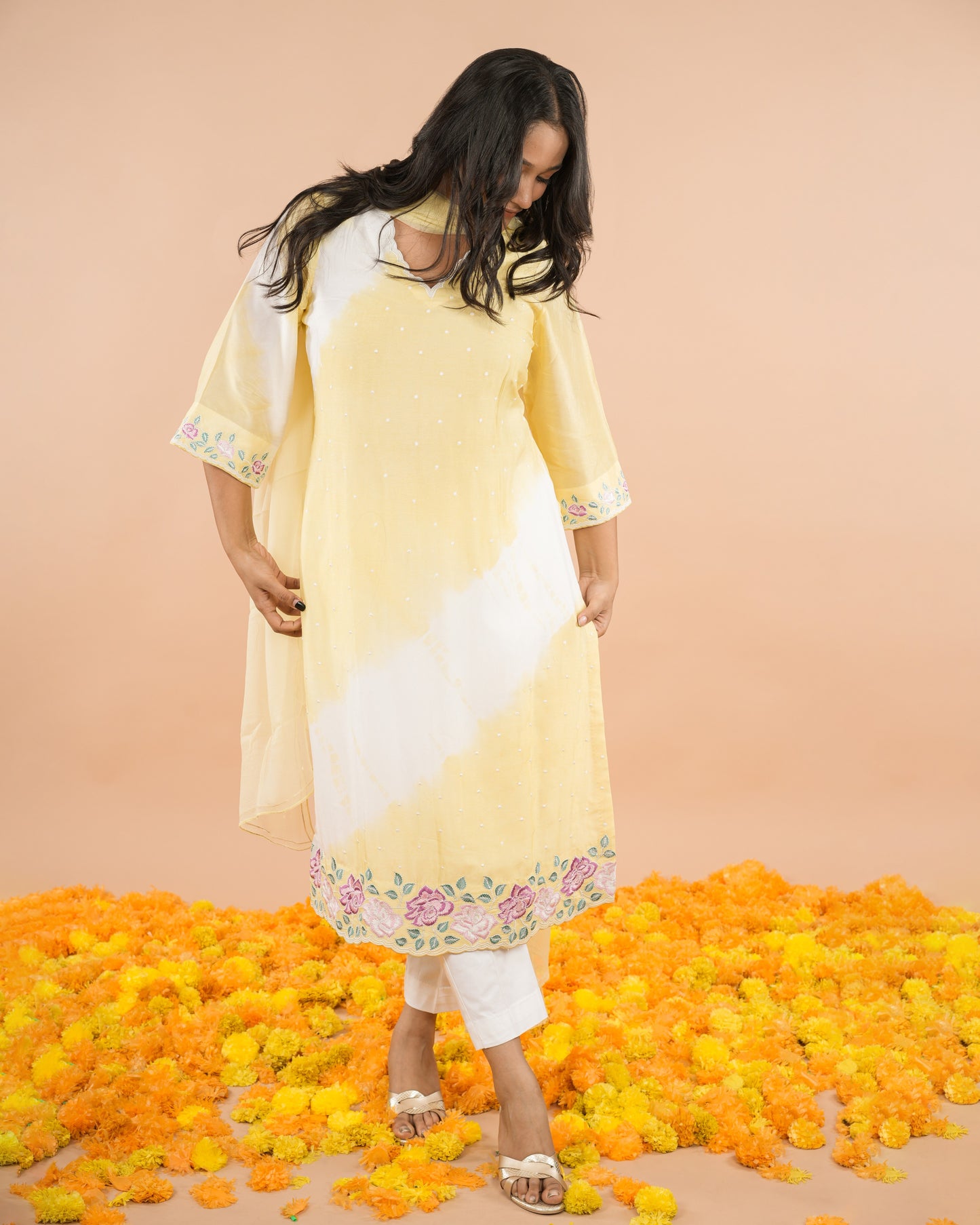 Yellow Tye-Dye Kurta