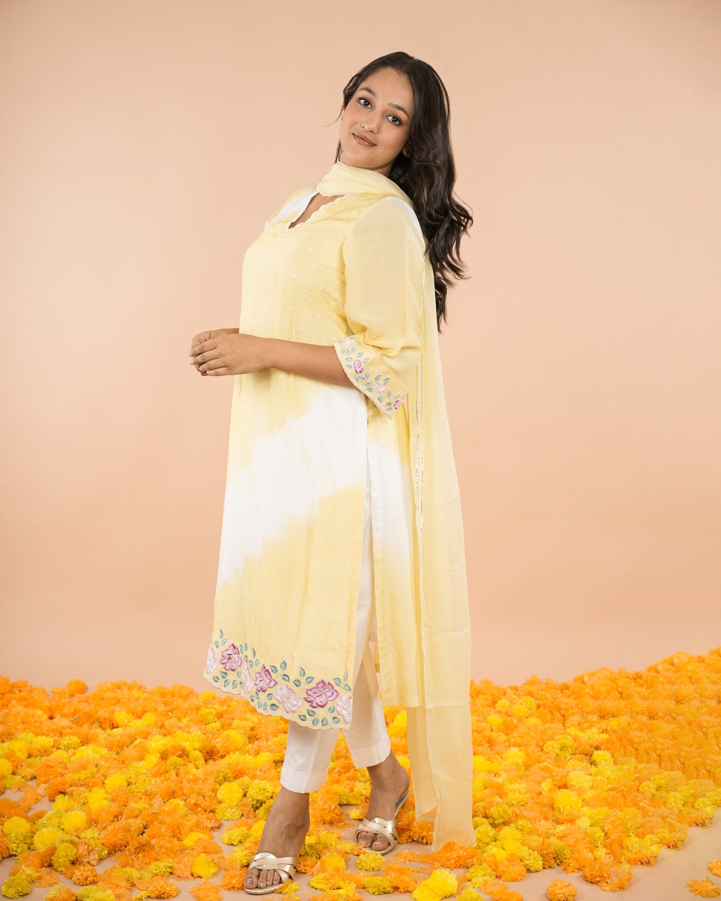 Yellow Tye-Dye Kurta