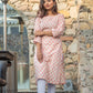 Orange White Pintucks Kurti