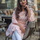 Orange White Pintucks Kurti