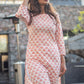 Orange White Pintucks Kurti