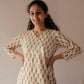 Cream Floral Print Kurti