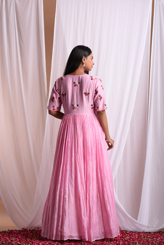 Gulbaagh Chanderi Pleated Gown