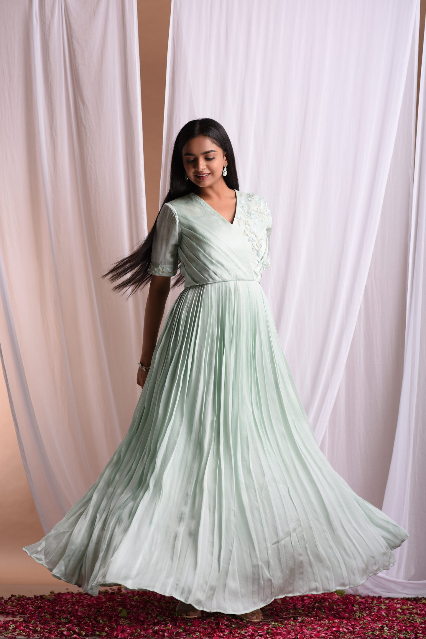 Yashi Pleated Gown
