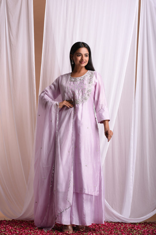 Lilac Sharara Kurti Set