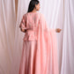Asmi Peach Peplum Skirt Set