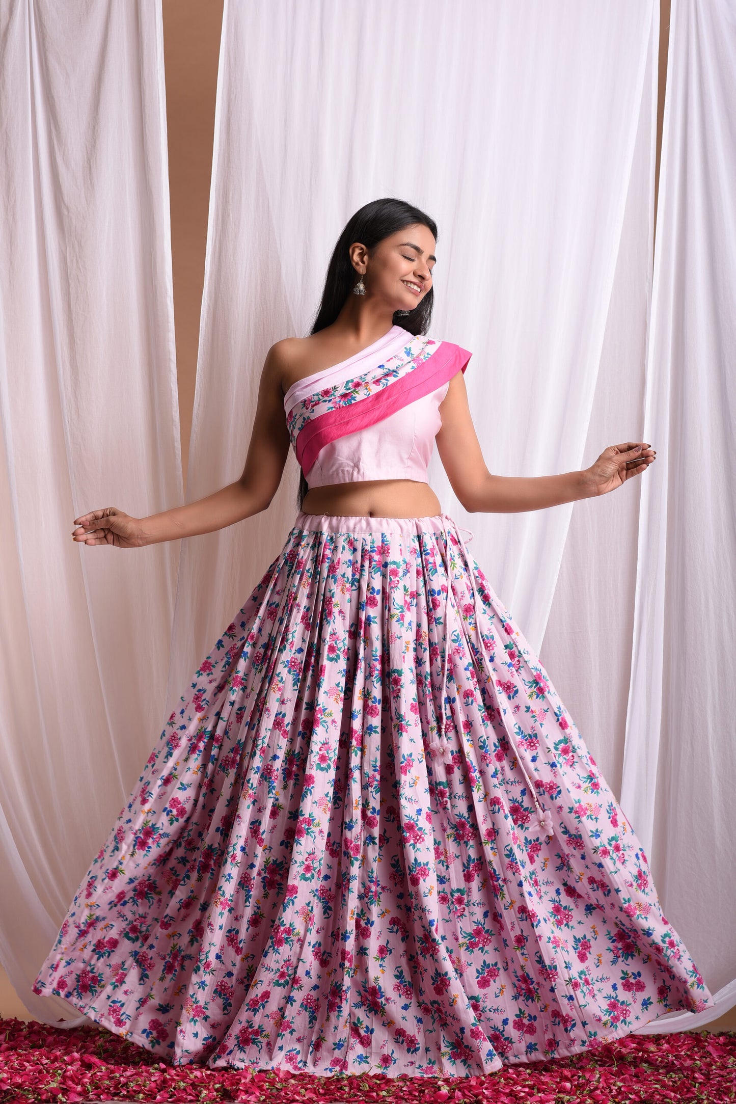 Gulabo One Shoulder Skirt Set