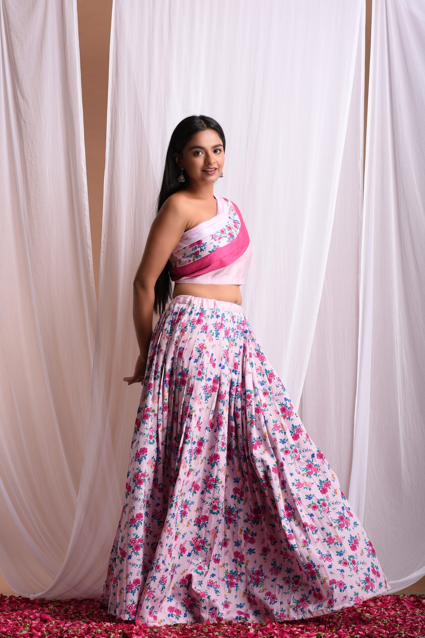 Gulabo One Shoulder Skirt Set