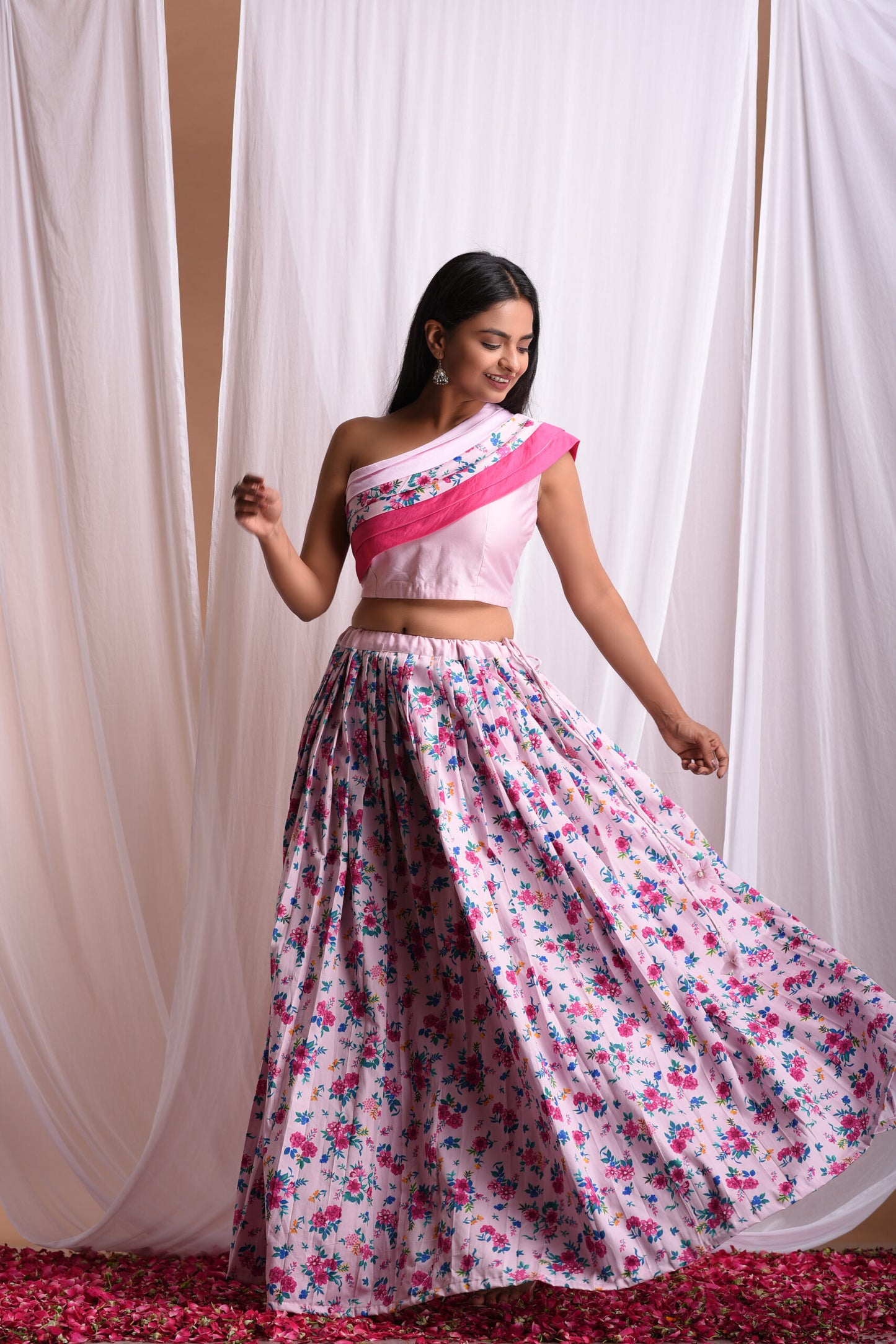 Gulabo One Shoulder Skirt Set