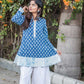 Indigo Blue Pintucks Top