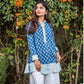 Indigo Blue Pintucks Top