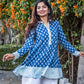 Indigo Blue Pintucks Top